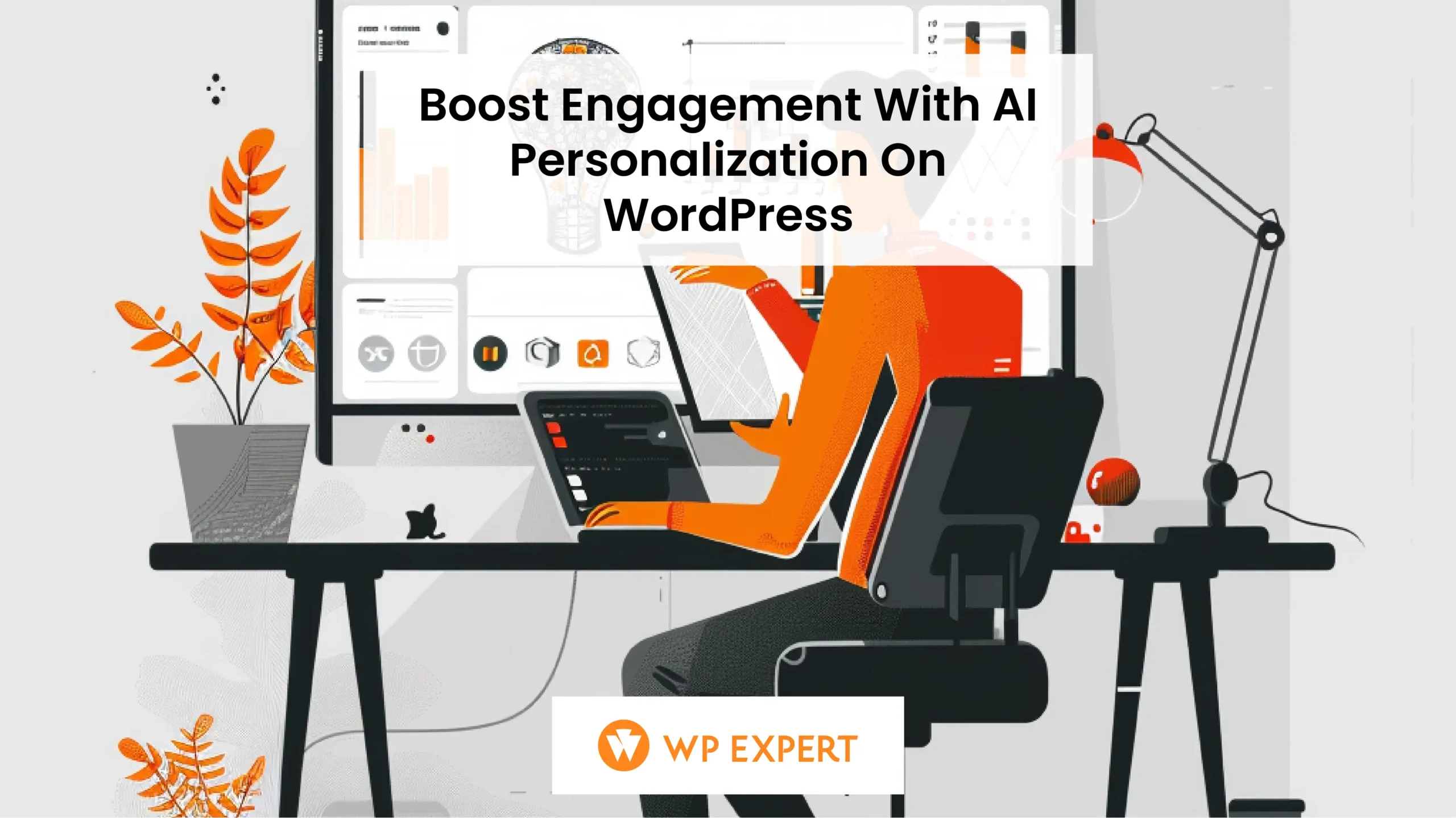 Web designer configuring AI plugin on a WordPress website screen
