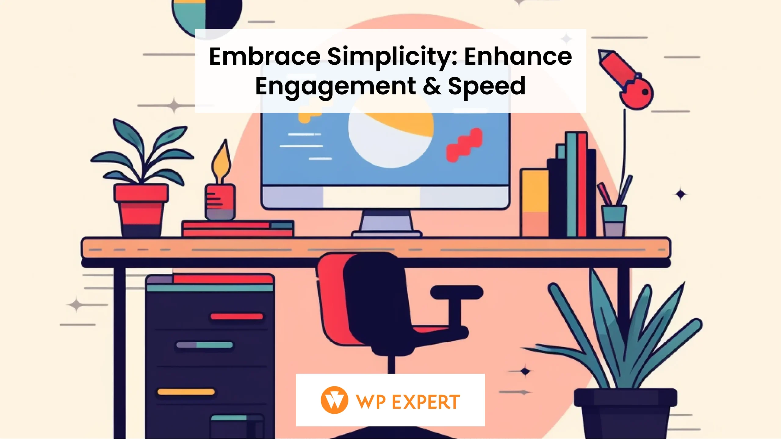 Minimalist web design workspace with computer and simple sketches