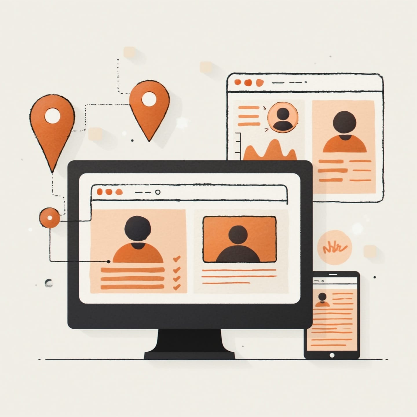 AI personalization icons illustrating website personalization features