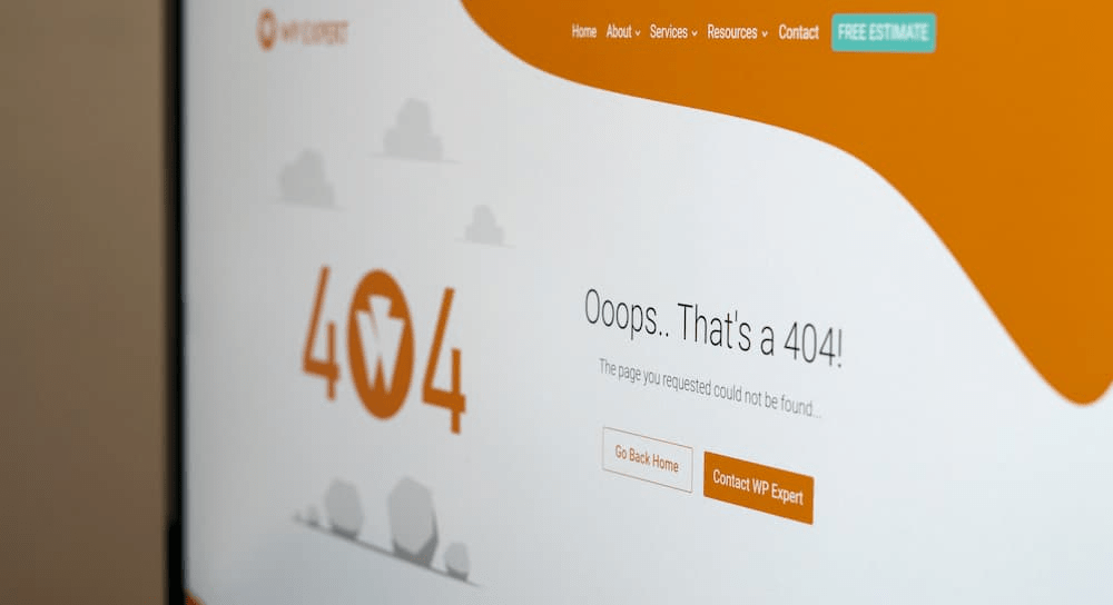 404 Broken Link Page on Website of WP Expert