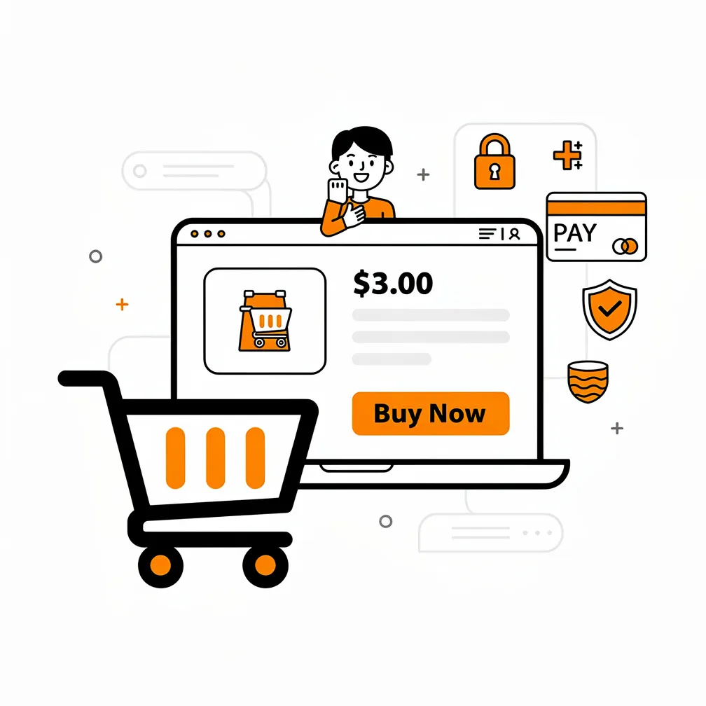 Commerce website transactions flat design