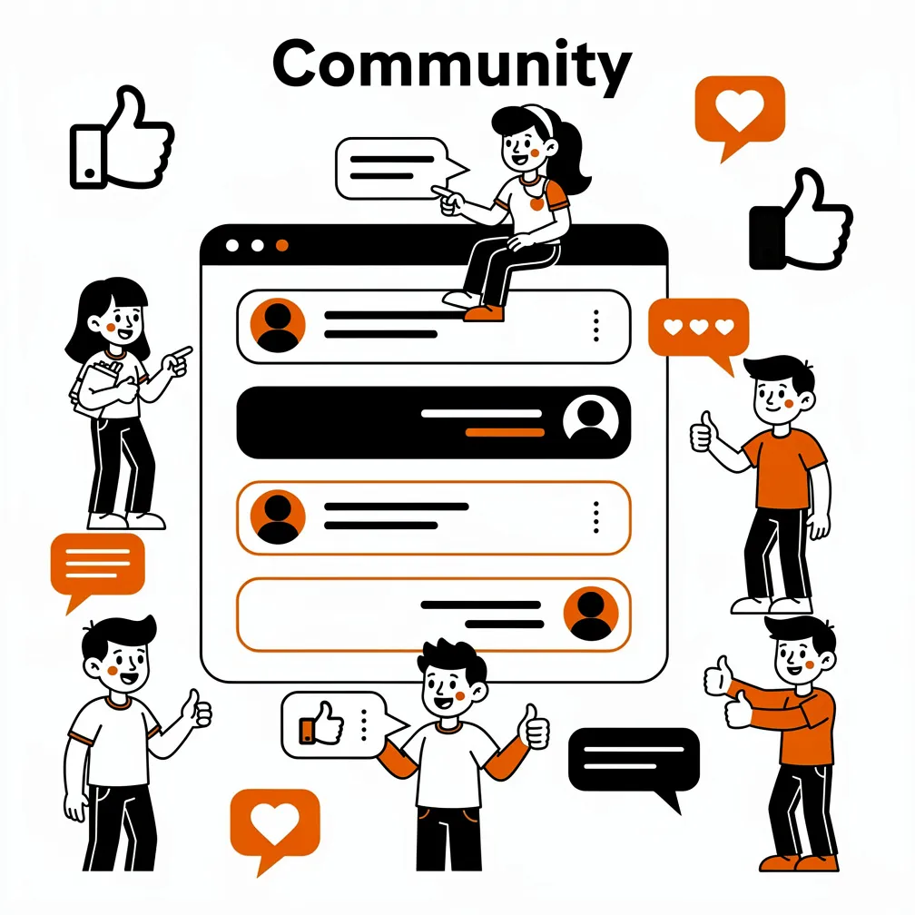 Community engagement flat illustration