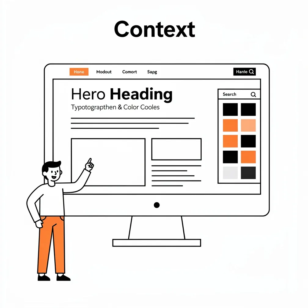 Context website design flat illustration