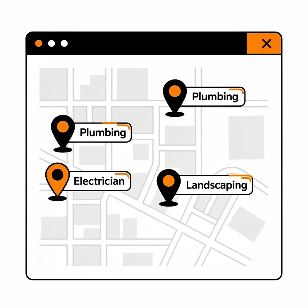 Google Map Service Areas with Pins
