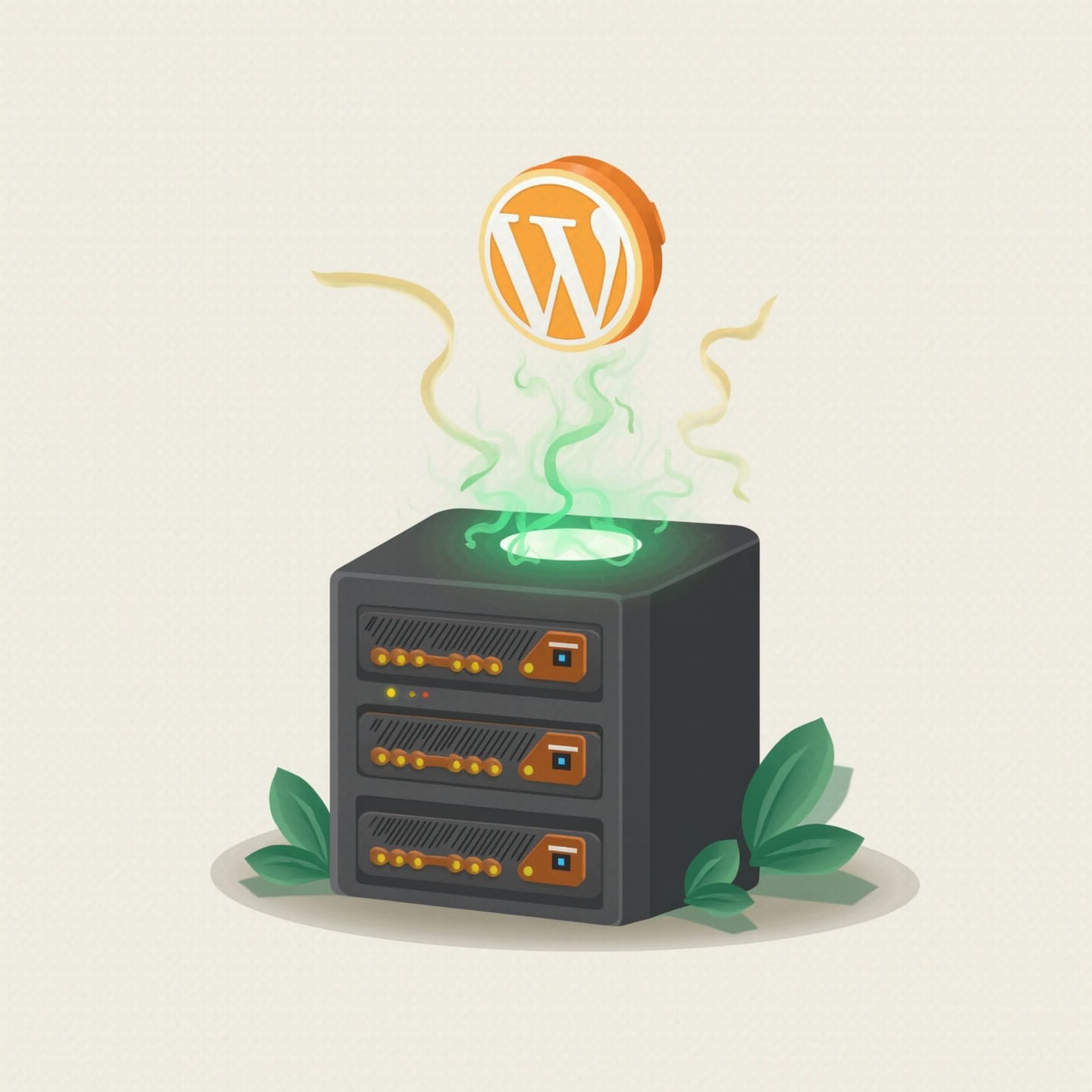 Green hosting and sustainable server illustration