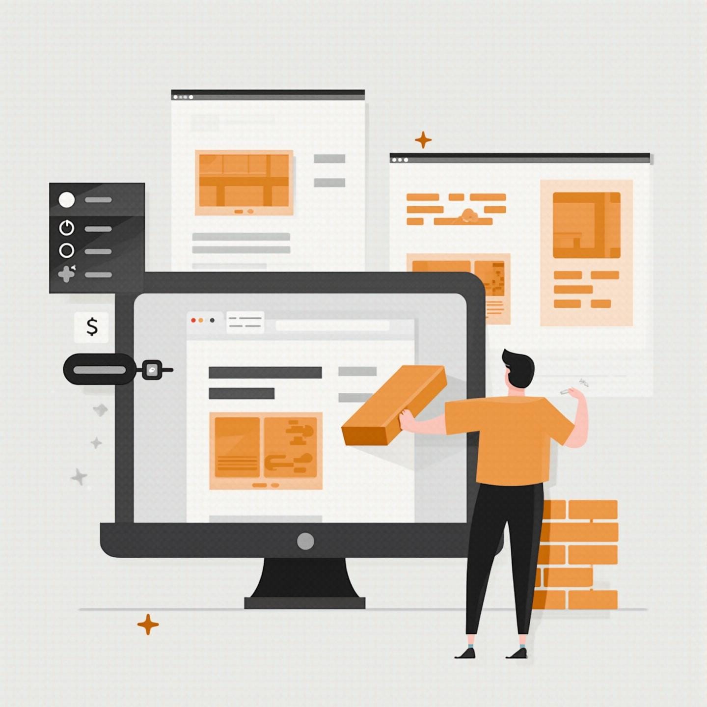 Gutenberg block design interface illustration