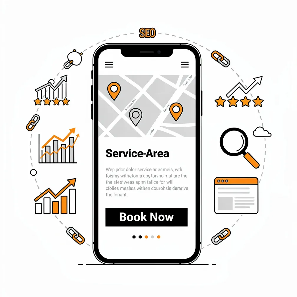Mobile Service Area Page with SEO Icons