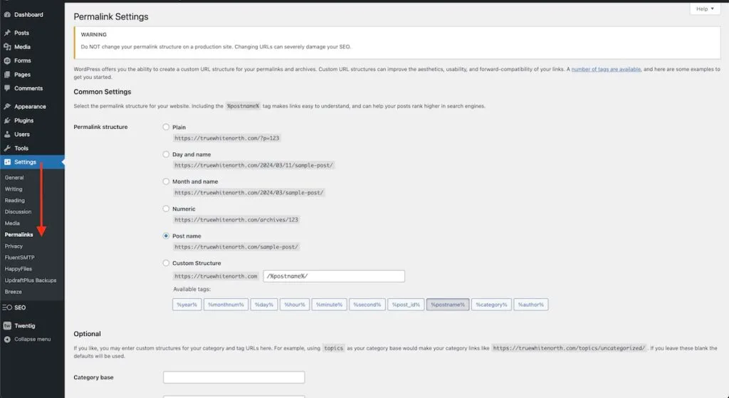 refreshing permalink settings