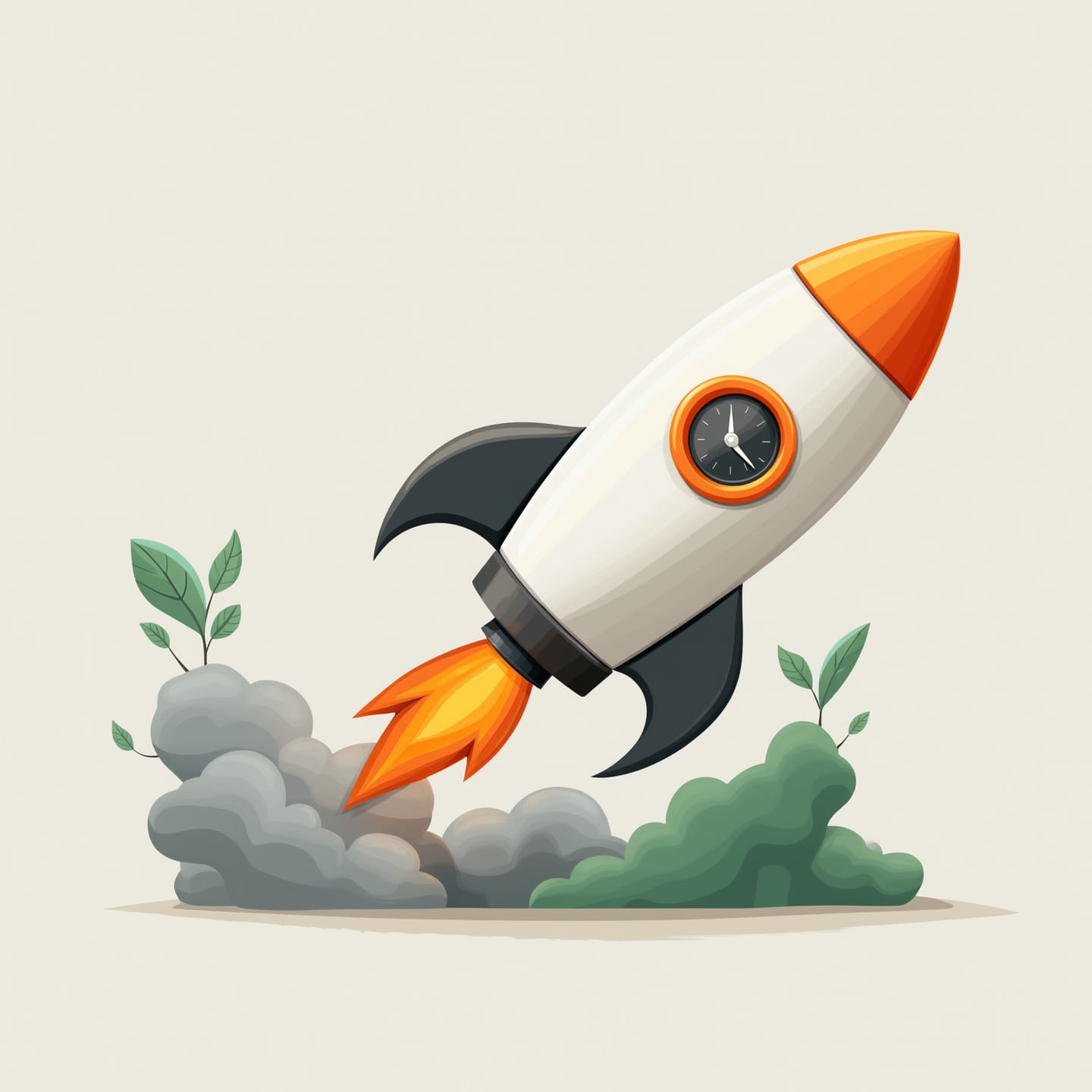 SEO website speed optimization illustration with rocket