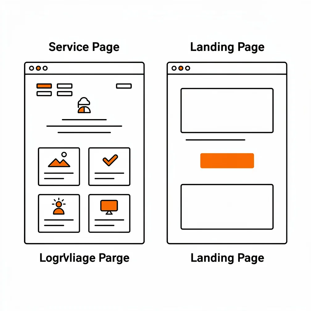 Service Page vs Landing Page Comparison