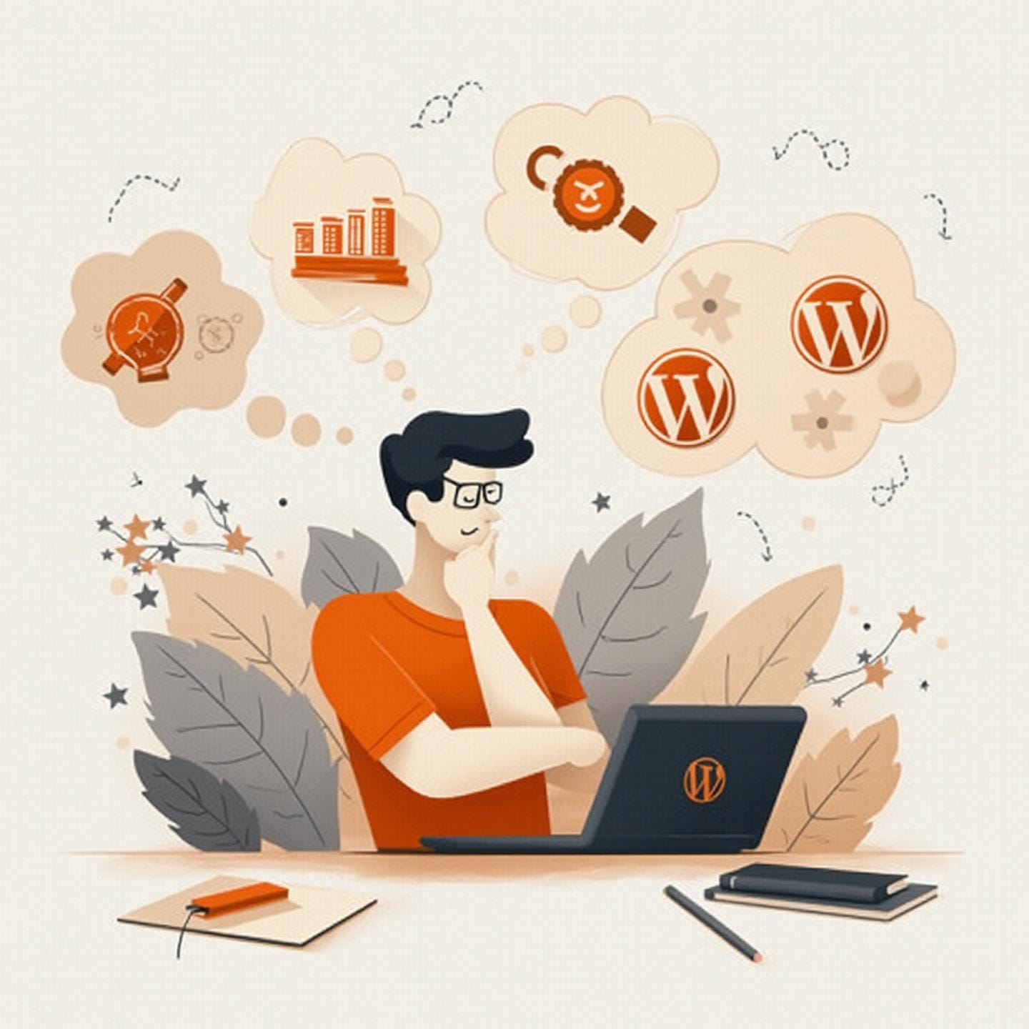 Thinking of a business name illustration