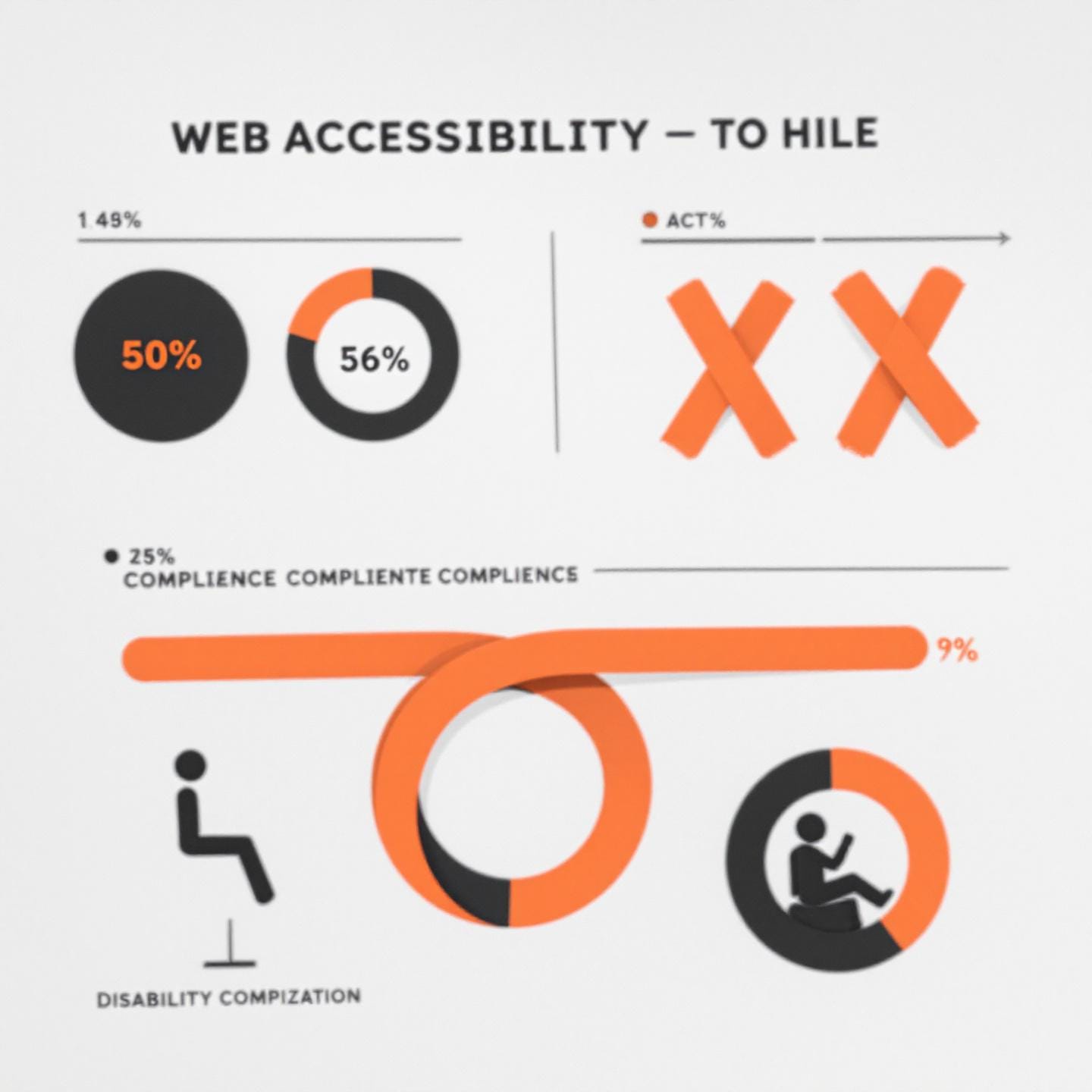 Web accessibility statistics showing 94.8% of websites have accessibility issues, 71% of users with disabilities leave inaccessible sites, and 86% won't return after a negative experience