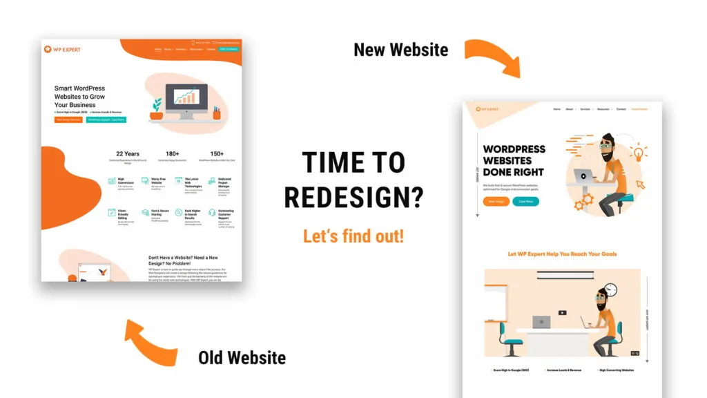 example of pages redesign