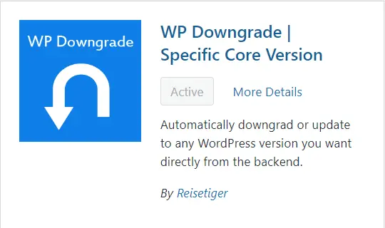 Wp downgrade plugin