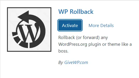 Wp rollback plugin